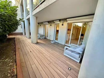 Balcon ou terrasse dans l'établissement CAM0 - appartement 2 chambres en rez-de-terrasse