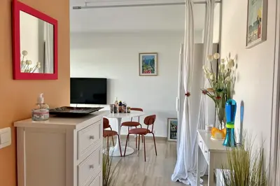 Télévision ou salle de divertissement dans l'établissement Beautiful flat with terrace near Croisette