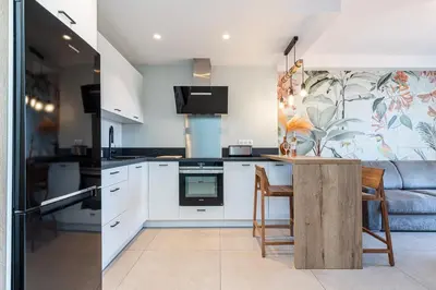 Cuisine ou kitchenette dans l'établissement Wilson ravissant 2 pièces 4 couchages à quelques pas des plages et commerces