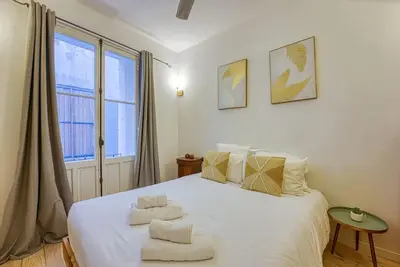 Un ou plusieurs lits dans un hébergement de l'établissement New - 1 Bed Apt Central Antibes