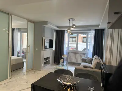 Coin salon dans l'établissement Apartment best position croisette martinez ! 150m from the beach completely renovated !