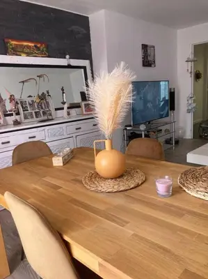 Cuisine ou kitchenette dans l'établissement Appartement vue mer accès plage garage
