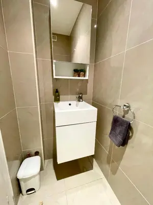 Salle de bains dans l'établissement Bel appartement Centre ville, mer, Croisette