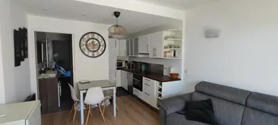 Cuisine ou kitchenette dans l'établissement Détente à Juan Les Pins 2 Pièces Climatisée à 500m des plages