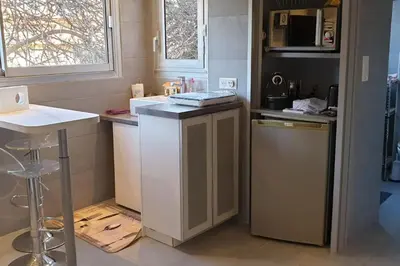 Cuisine ou kitchenette dans l'établissement Studio Croisette