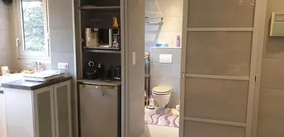 Cuisine ou kitchenette dans l'établissement Studio Croisette