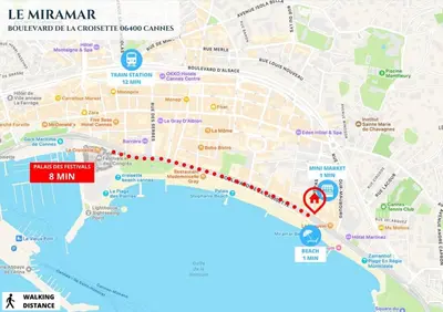 Plan de l'établissement Miramar - Studio Croisette - Vue Mer Panoramique