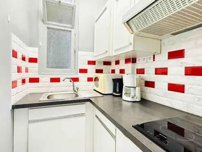 Cuisine ou kitchenette dans l'établissement Le Belmondo - Studio Croisette - Palais Miramar