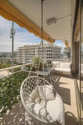 Balcon ou terrasse dans l'établissement FRGK 'Etoile du sud TERRASSE Vue Mer PALM BEACH WIFI FIBRE'