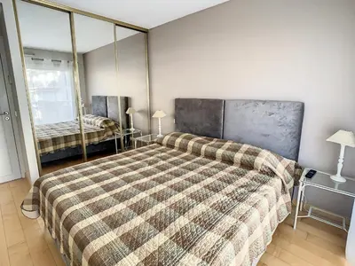 Un ou plusieurs lits dans un hébergement de l'établissement Appartements centre ville Cannes