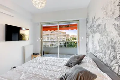 Un ou plusieurs lits dans un hébergement de l'établissement Appartement, 2 pièces, à deux pas de la Croisette