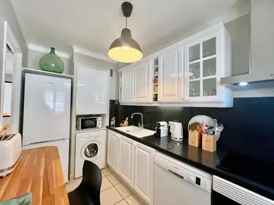 Cuisine ou kitchenette dans l'établissement Savannah appartement proche Carlton, by Welcome to Cannes
