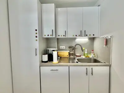 Cuisine ou kitchenette dans l'établissement Mimosas by Welcome to Cannes