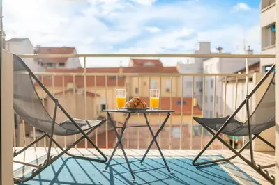 Balcon ou terrasse dans l'établissement 3 VIDAL - Splendide appartement 4 couchage hyper centre de Cannes