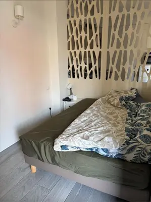 Un ou plusieurs lits dans un hébergement de l'établissement Antibes Center Cozy Big Studio