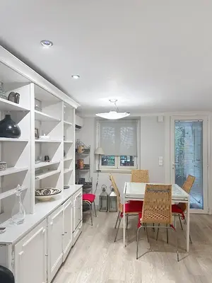 Cuisine ou kitchenette dans l'établissement Appartement L'Etang Cannes Pointe Croisette