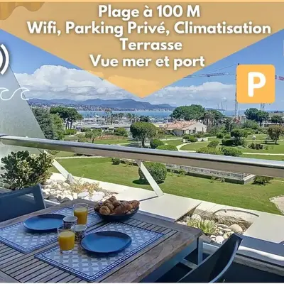 T1bis vue mer et port Marina Baie des Anges