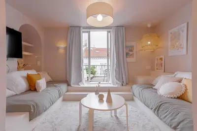 Coin salon dans l'établissement Alma Florian apartment 4 people with terrace