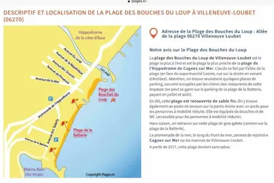 Plan de l'établissement Le jardin de la mer, plage, jardin, parking , vélos