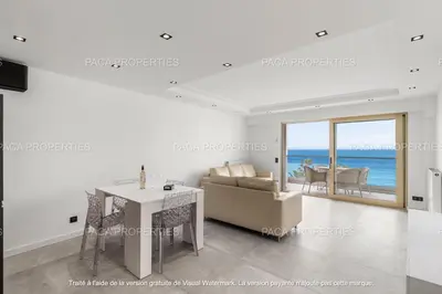 Coin salon dans l'établissement Cannes appart 3 chambres luxe - Impératrice