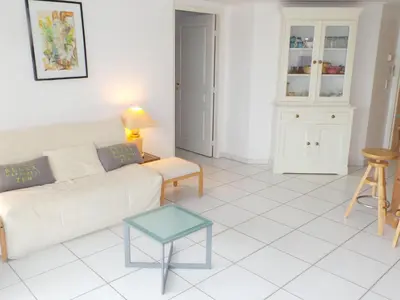 Coin salon dans l'établissement Apartment Cannes Bay-2 by Interhome