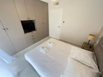 Un ou plusieurs lits dans un hébergement de l'établissement A085-Splendide appartement refait neuf avec vue mer