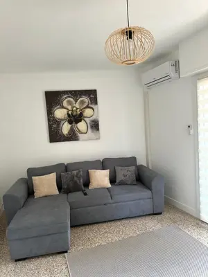 Coin salon dans l'établissement Appartement Cannes