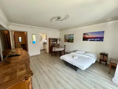 Un ou plusieurs lits dans un hébergement de l'établissement C029-Appartement spacieux a deux pas de la Croisette