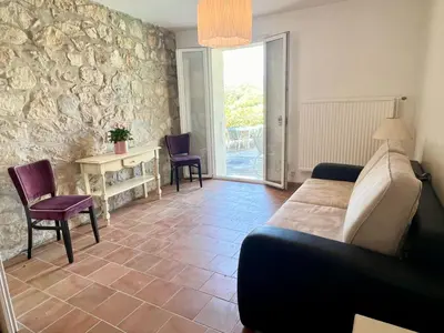 Coin salon dans l'établissement Amazing view villa for your holidays