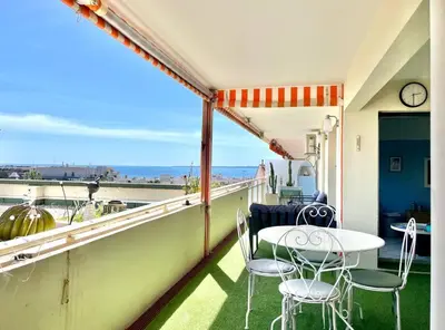 Balcon ou terrasse dans l'établissement Magnifique 2P vue mer Terrasse Parking