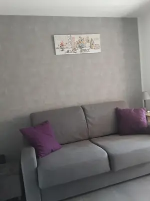 Coin salon dans l'établissement Studio rdj 24 m2 et piscine