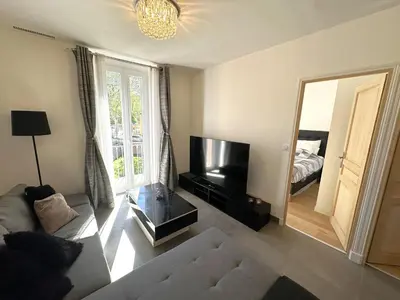 Télévision ou salle de divertissement dans l'établissement Appartement vieux village
