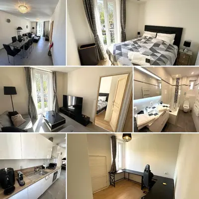 Un ou plusieurs lits dans un hébergement de l'établissement Appartement vieux village