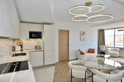 Cuisine ou kitchenette dans l'établissement Luxury Romantic Cannes 45 Croisette Two Bedrooms