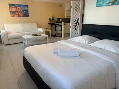Un ou plusieurs lits dans un hébergement de l'établissement B075-Studio agréable centre Cannes