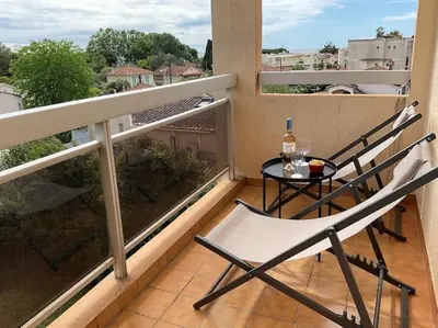 Balcon ou terrasse dans l'établissement T2 JuanOnTheBeach