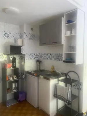 Cuisine ou kitchenette dans l'établissement Villeneuve loubet plage, studio vue mer