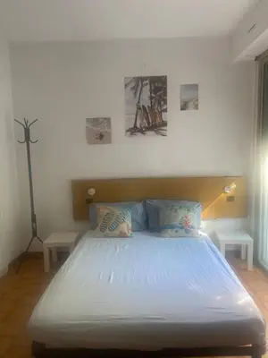 Un ou plusieurs lits dans un hébergement de l'établissement Villeneuve loubet plage, studio vue mer