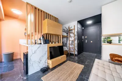 Cuisine ou kitchenette dans l'établissement Sublime studio in the center of Cannes