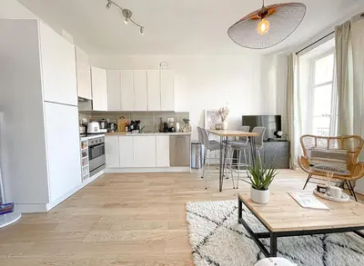 Cuisine ou kitchenette dans l'établissement Cannes banane, T2 centre ville, 400 m des plages