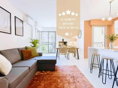 Coin salon dans l'établissement Le Calmette - Logement Confort Centre Cannes