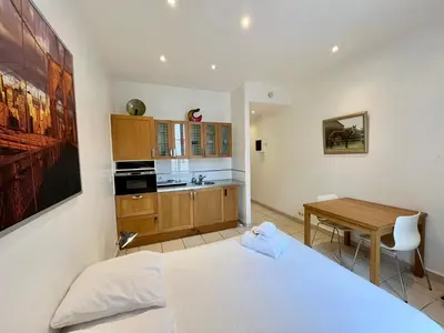 Cuisine ou kitchenette dans l'établissement Viva Riviera Residence Rue Florian close Croisette
