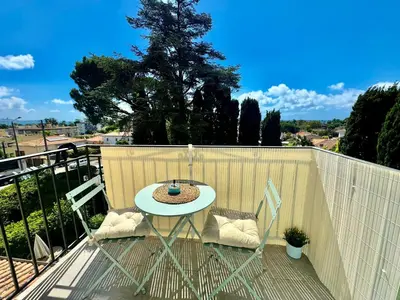 Balcon ou terrasse dans l'établissement Studio cosy à 5 min de la mer