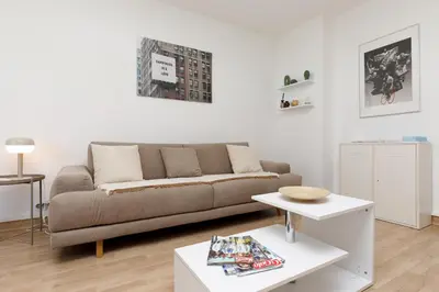 Coin salon dans l'établissement Studio très spacieux et Design LE BELLA Climatisé