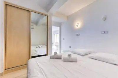 Un ou plusieurs lits dans un hébergement de l'établissement 57m2 - 2 chambres, terrasse, Croisette-Martinez