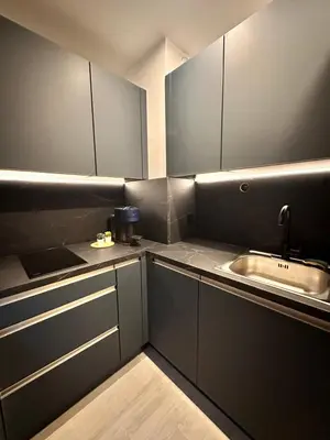 Cuisine ou kitchenette dans l'établissement STUDIO HORIZON - SEA VIEW - POOL- Air Conditioner - Kitchen - Wifi -TV Train - Bus -