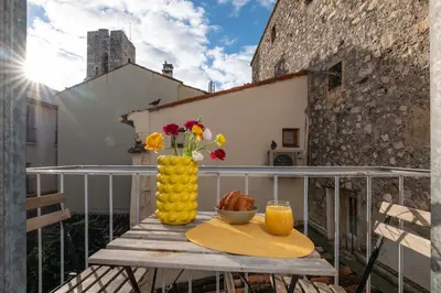 Balcon ou terrasse dans l'établissement Vieil Antibes - La Clef des Remparts 2BDR & 2 BTH with balcony