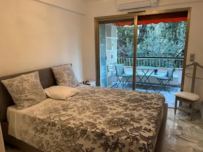 Un ou plusieurs lits dans un hébergement de l'établissement Appartement T2 bord de mer