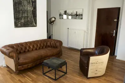 Coin salon dans l'établissement Appartement Cannes rue Marceau