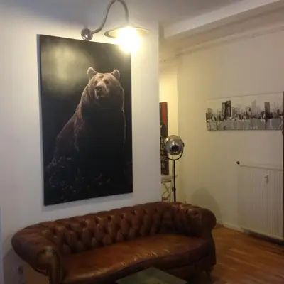 Coin salon dans l'établissement Appartement Cannes rue Marceau